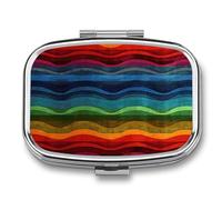 Rainbow Travel Pill Organizer A Daily Pill Box for Supplements 2 Compartment Pill Case Convenient for Carrying and Storing Medicines Box