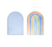 Rainbow Tray Silicone Resin Mold and Easy to Use Striped Pallet Epoxy Mold Home Decorative Tray for Fruit Striped Pallet Silicone