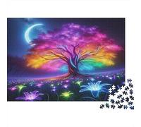 Rainbow Tree Fantasy 1000 Piece Jigsaw Puzzle for Adults & Teens, Recycled Paper, Rainbow Tree, Relaxation Entertainment, Improves Memory & Hand-Eye Coordination for Home 38x26cm/1000pcs