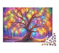 Rainbow Tree Fantasy 1000 Piece Puzzles Beautiful View Rainbow Tree Home Decoration Educational Game for Men And Women Challenging Jigsaw Jigsaw Puzzles for Adults 52x38cm/1000pcs