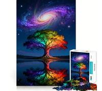 Rainbow Tree Galaxy Reflection 1000 Piece Jigsaw Puzzles for Teenagers Jigsaw Brain Workout Toy Group Play Art Assembly Classic Gift (38x52cm)