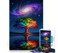 Rainbow Tree Galaxy Reflection Puzzles for Adults 1000 Puzzles Strengthen Memory Anxiety Relief Smooth Edge Warm Surprise (50x75cm)