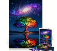 Rainbow Tree Galaxy Reflection Puzzles for Adults 1000 Puzzles Strengthen Memory Anxiety Relief Smooth Edge Warm Surprise (50x75cm)