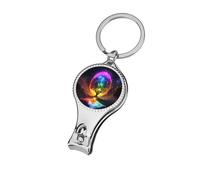 Rainbow Tree Glowing Nail Clipper Portable Metal Fingernail and Toenail Clippers Cutters with Bottle Opener Keychain