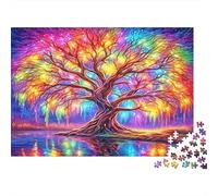 Rainbow Tree Jigsaw Puzzles 1000 Piece Recycled Paper for Adults Adult Jigsaws Educational Game Challenge Fun Home Activity Great Gift Idea for Gift Giving 38x26cm/1000pcs