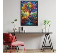 Rainbow Tree of Life 1000 Piece Jigsaw Puzzle for Adults Animals And Plants Jigsaw Creative Gift for Loved Ones Family Activity Challenging Design Stress Relief Pastime 1000 PCS