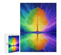 Rainbow Tree Reflection Art Print Puzzle 1000 Teile Schwer Puzzle Spielzeug Lernspiel Impossible Herausforderungsspielzeug Für Erwachsene Kinder 500 PCS