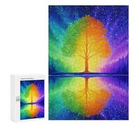 Rainbow Tree Reflection Art Print Puzzle 1000 Teile Schwer Puzzle Spielzeug Lernspiel Impossible Herausforderungsspielzeug Für Erwachsene Kinder 300 PCS