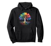 Rainbow Trees Life LGBTQ Lesbian Gay Pride Flag Ally Pullover Hoodie