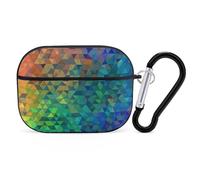Rainbow Triangle AirPods Pro 2 Case Cover, Shockproof Hard Shell Protective Case for Women Men, Compatible with Airpod Pro Case 2nd/1st Generation with Keychain-Black