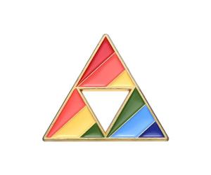 Rainbow Triangle Enamel Pin Triangle Strength Brooch Japanese Anime Adventure Game Badge Brooch LGBTQ Rainbow Flag Badge Pin Pride Pins Clothes Bag Enamel Lapel Jewelry Accessories Gifts