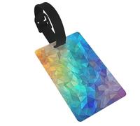 Rainbow Triangle Luggage Tag PVC Travel Bag Tag with Strap ID Card Label for Suitcase Backpack Carry On Baggage Identifier
