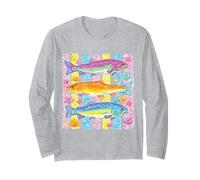 Rainbow Tropical Fish Ocean Coral Reef Coastal Beach Artwork Long Sleeve T-Shirt