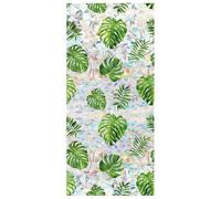 Rainbow Tropical Leaf Window Privacy Film Sun Blocking 3D Decorative PVC Stained Glass Window Decals Non-Adhesive Static Cling Sticker for Home Office, 16.93 x 39.37 Inch / 43 x 100 cm