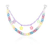 Rainbow Trousers Chain Cute Colorful Stars Acrylic Jeans Pant Chain Waist Chain Pants Wallet Key Chain Backpack Chain for Women, 12, Plastic, No Gemstone
