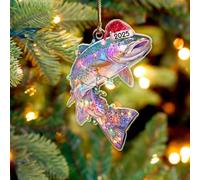 Rainbow Trout Fish Christmas Ornament 2025, Sea & Ocean Animals 3.75" (2D Flat) Acrylic Ornament, Gift for Rainbow Trout Lovers, Fishing Christmas Ornament for Men, Family Xmas Tree Decor