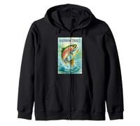 Rainbow Trout Fish Zip Hoodie