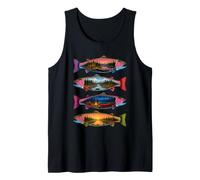Rainbow Trout Mountain Lake River Camping Nature Angler Tank Top