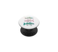 Rainbow Trout Preppy Retro Summer Lake Life Fishing PopSockets Adhesive PopGrip