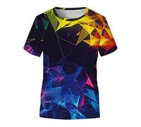 Rainbow Tshirt Funny Unisex Kids Tops Casual Blouse 3D Print Kids Festival Outfits Big Girls Clothes Kids Teen Summer T-Shirt Boys Girls Tops Cool Short Sleeve for Teen Boys Girls 5 to 14 Years