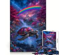 Rainbow Turtle Castle Fantasy 1000 Piece Jigsaws for Teenagers Puzzle Boost Memory Quiet Calm Premium Cut Heartfelt Gift (38x26cm)