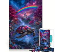 Rainbow Turtle Castle Fantasy 1000 Piece Jigsaws for Teenagers Puzzle Boost Memory Quiet Calm Premium Cut Heartfelt Gift (38x26cm)