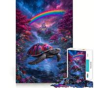 Rainbow Turtle Castle Fantasy Jigsaw Puzzle for Teenagers 1000 Pieces Mind Game Toy Relaxed Mind Neat Cut (50x75cm)