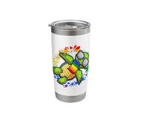 Rainbow Turtle Pride Cute Beach Gay Vibes Design Stainless Steel Insulated Tumbler