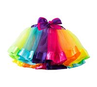 Rainbow Tutu Women's Tulle Skirt Tutu Skirt Vintage Rockabilly Petticoat Underskirt Elastic Waist Short Ballet Dance Dress Halloween Carnival Cosplay Fancy Dress Costumes, a, One Size