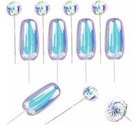 Rainbow Twirler, Rainbow Twirler Stick, Rainbow Stick, Magic Party Bubble Wand, Spin Twirl Swirl and Dazzle, for Party Festivals and Funny Attractive Night,Random Pattern (10PCS)