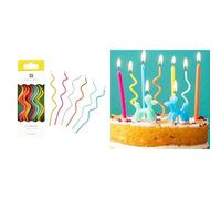 Rainbow Twisted Birthday Candles 20pk & Balloon Dog Birthday Candles Bundle