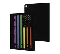 Rainbow U.S. Flag Cute Tablet Case Unisex Slim Hard Protective Cover Compatible with iPad 9th/ 8th/ 7th