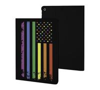 Rainbow U.S. Flag Cute Tablet Case Unisex Slim Hard Protective Cover Compatible with iPad 9th/ 8th/ 7th