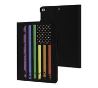 Rainbow U.S. Flag Cute Tablet Case Unisex Slim Hard Protective Cover Compatible with iPad 9th/ 8th/ 7th