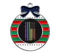 Rainbow U.S. Flag Funny Christmas Pendant Charms Metal Hanging Xmas Tree Ornament Necklace Jewelry Circular
