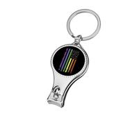 Rainbow U.S. Flag Small Fingernail Clipper Metal Sharp Curved Toenail Clippers Cutters with Keychain Men & Women