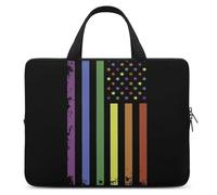 Rainbow U.S. Flag Trendy Laptop Sleeve with Handle Multi Size Portable Computer Protective Bags Cases