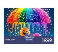 Rainbow Umbrella 1000 Piece Jigsaw Puzzle Paper Adult Suitable Colorful Water Drops Puzzle Game for Family Relax Home Gift 52x38cm/1000pcs 52x38cm/1000pcs