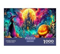 Rainbow Umbrella 1000 Piece Recycled Paper Puzzle Game - Witch (castle Pumpkins) The Whole Family Activity for Home Wall Decoration70x50cm/1000pcs