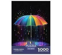 Rainbow Umbrella Jigsaw Puzzles Puzzle for Adults Kids. 1000 Pieces Interesting Great Gifts Challenge Toy Educational Game Home Decoration for Adults& Kids Age 14 Years Up 52x38cm/1000pcs