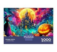 Rainbow Umbrella Jigsaws 1000 Piece Puzzle Halloween Cosmic Castle Impossible Suitable for Decompression And Wall Decor Educational Games for Adults And Kids 70x50cm/1000pcs