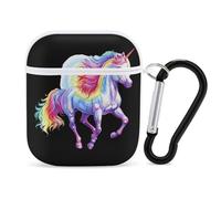 Rainbow Un-icon PC Headphone Case for AirPods 1 And 2 Earphone Cover Earbuds Accessories with Keychain