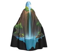 Rainbow Under The Waterfall Halloween Hooded Cloak For Men And Women: Lightweight Polyester Cloak With Hood - Perfect For Cosplay, Halloween & Costume Parties