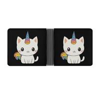 Rainbow Unicorm Cat Bifold Wallet for Men with Card Slot