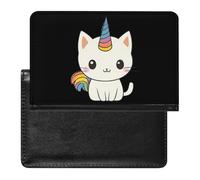 Rainbow Unicorm Cat Funny Passport Holder for Travel Wallet Cover Document Organizer with Card Slot