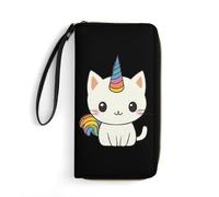 Rainbow Unicorm Cat Long Pouch Slim Clutch Wallet Purse