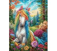 Rainbow Unicorn 1000 Piece Jigsaw Puzzle Fairy Tale Wild Animals Fantasy For Men Educational Decompression Adults Anxiety Memory Care Mothers Valentines Gift Sturdy Paperboard 1000 PCS
