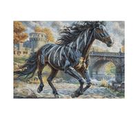 Rainbow Unicorn 300 Piece Jigsaw Puzzle for Adults Luminous Enchanted Beasts Evening Tea Companion Relaxing Ritual Interlocking Pieces for Tea Lovers 300 PCS