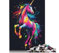 Rainbow Unicorn Art Puzzles 500 Pieces for Teenagers Gifts Wooden Puzzle Jigsaws for Adults Puzzle for Adults And Teenager 500pcs (52x38cm)