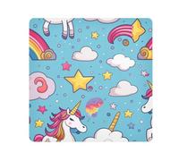 Rainbow Unicorn Camera Wrap Cloth, Squares Magic Self-Adhesive Cloth for Lens Camera Anti-Scratch Lens Protector Makeup Wrap Cloth Bag 21.7" x 21.7"